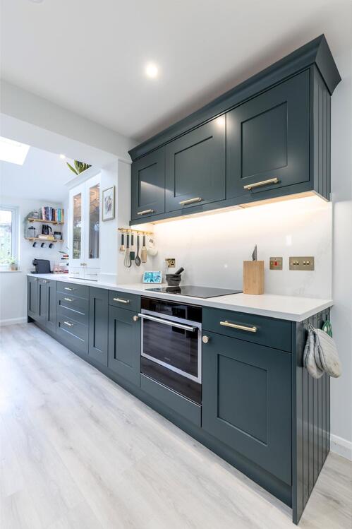 green shaker kitchen