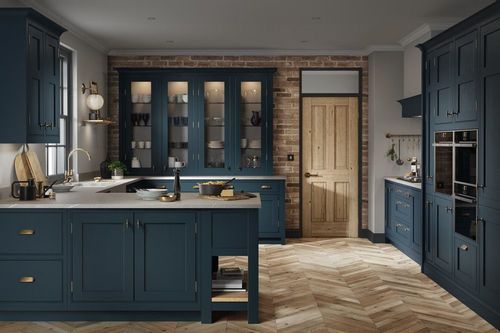 A real shaker kitchen in deep blue