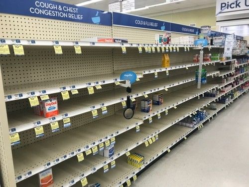 Empty cold medication shelves – RiteAid in Gig Harbor, WA 11/30/22