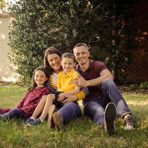 Ministry Village Director Stephen Huskey and family