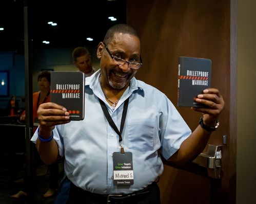 church volunteer handing out free books