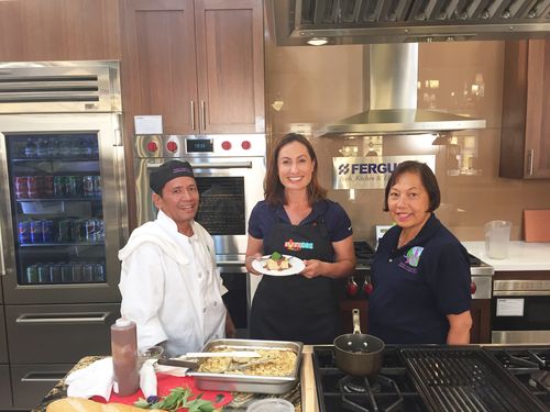 male chef and two women 