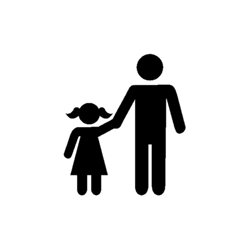 An icon of an adult and a child 