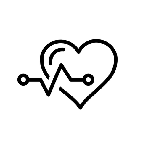 An icon with a heart and heartbeat line