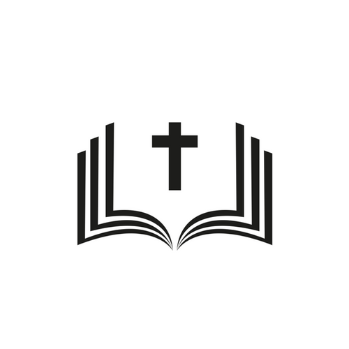 Open book with cross in the middle