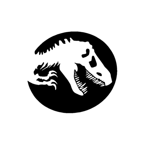 An icon of a T-rex skeleton in a solid circle