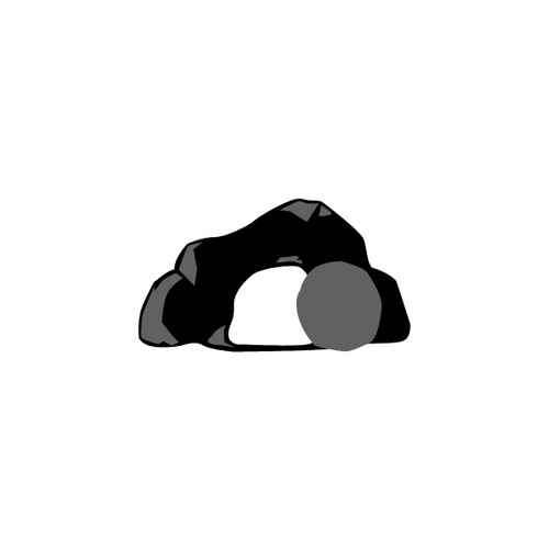 cave with boulder partially blocking opening icon