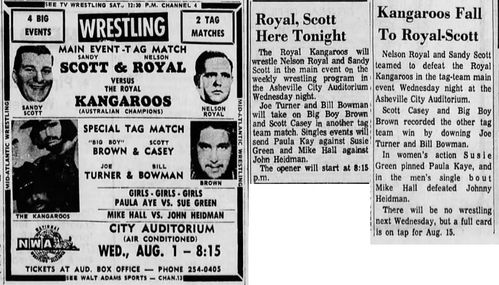 newspaper ad from 1969 advertising wrestling event