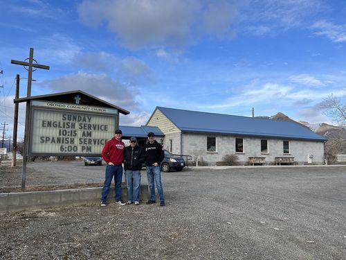 Three men standing in front of Orondo Community Church