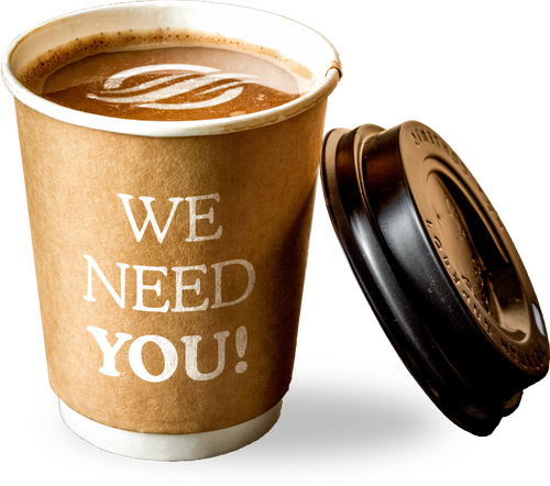 Sun River Church branded coffee cup with text