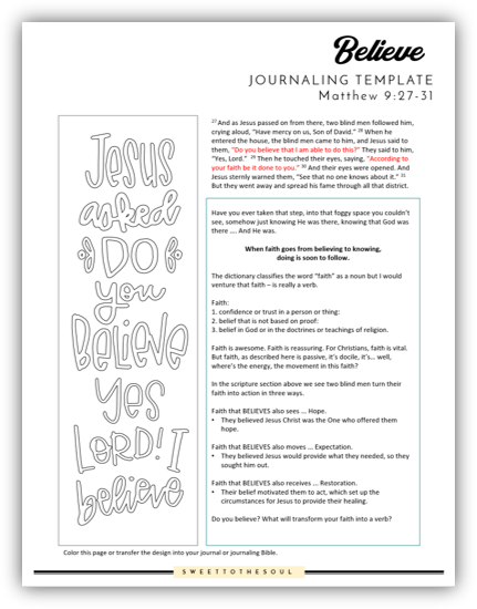 Believe Bible Journaling