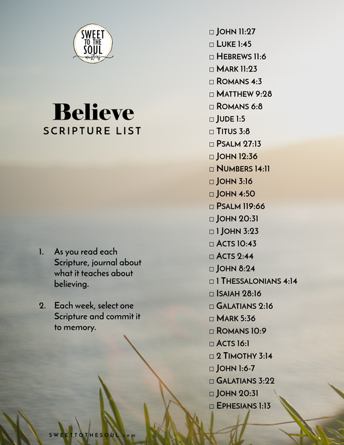 Believe Scripture Reading List