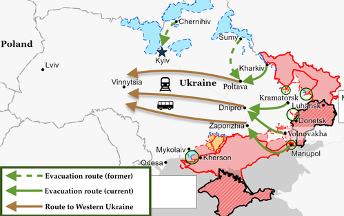 Ukraine Evacuation Map