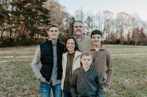 family, Matt wease, Carla, Wease, elder, plaid, forest, portrait, new pleasant elder, new pleasant baptist church,