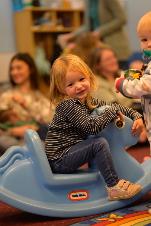 Little one smiling while she's in our Liberty Kids Ministry!