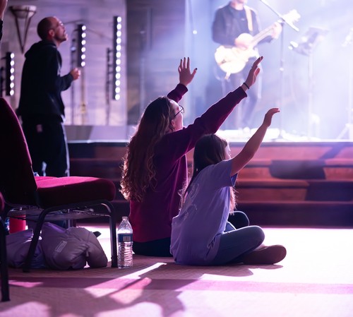 members of liberty church in havelock, nc worshipping at a night of worship