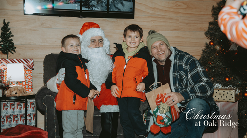 A family enjoying Santas Wonderland at Oak Ridge