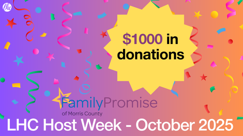 LHC Family Promise host week image showing we raised over $300 in groceries and gift cards