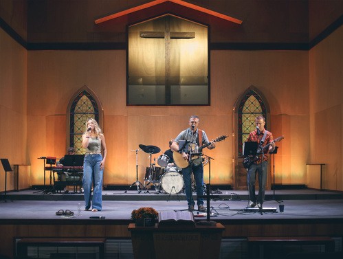 UHBC Church musicians performing infront of congregation.