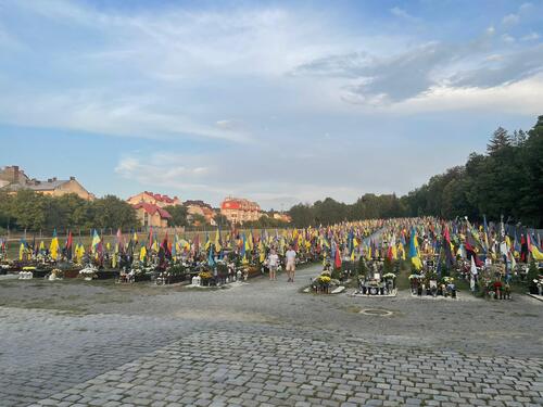 Graveyard of fallen Ukrainian soldiers