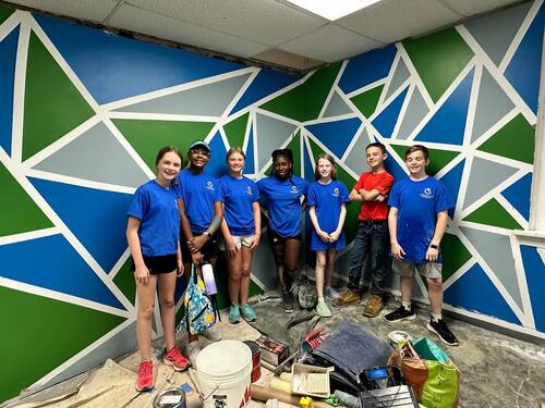 Cornerstone Christian Church students after a service project