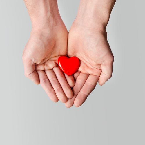 Donate: Hands with heart