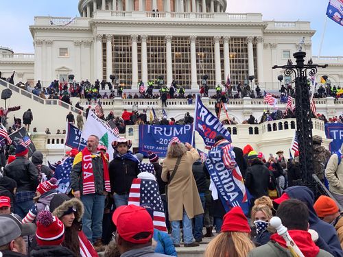 “Washington, DC - January, 6 2021: Trump supporters rioting at the US Capitol.”