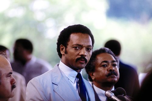 Washington DC., USA, 2nd July, 1984 Reverend Jesse Jackson addressing the news media during event