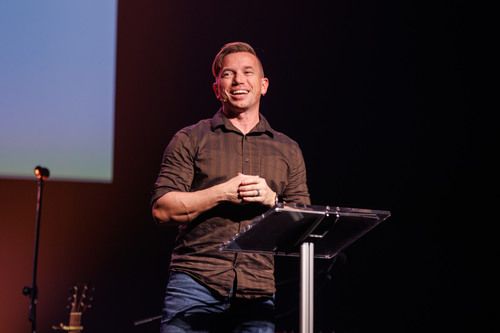 Group of men outside Ignite Church building