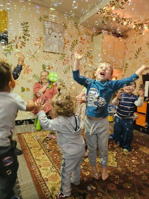 Children participating in Vineyard Kids Bible lesson on Sunday morning