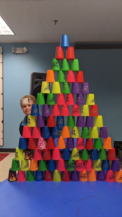 A tower made by a child at One Hope Kids in Littleton, CO.