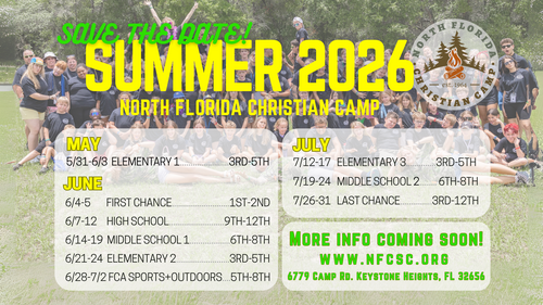 Summer Camp Dates; Email us for more info.