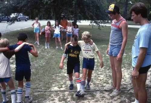 Children doing a race.