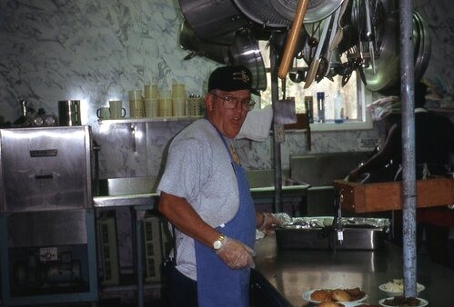 Man working in Camp kitchen.