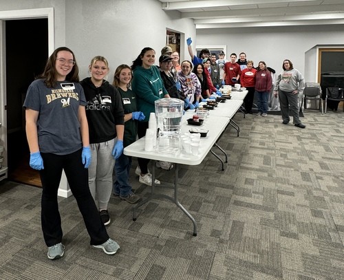 Group of people before serving ice cream