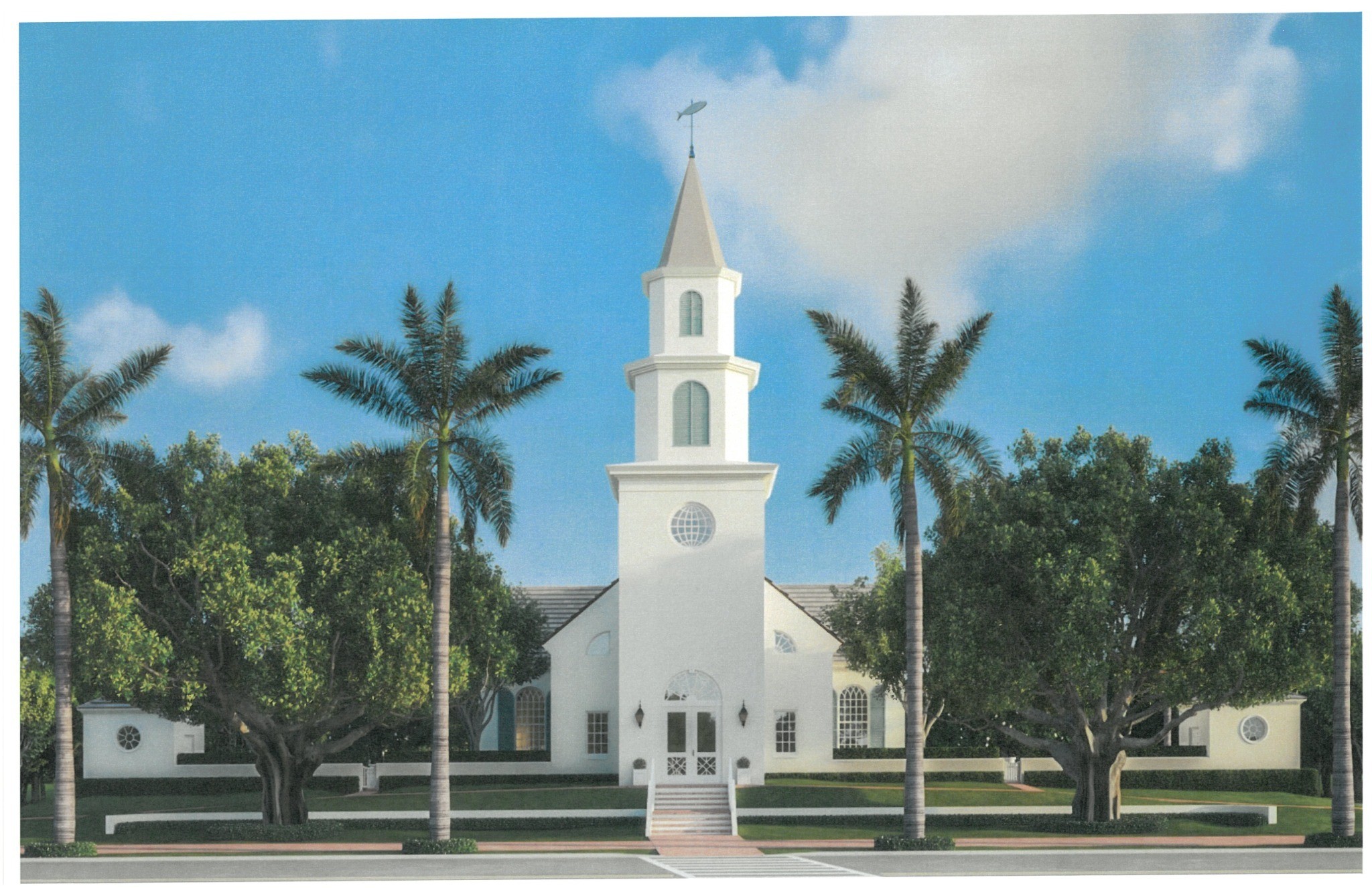 Rendering of the replicated, elevated Trinity-by-the-Cove church