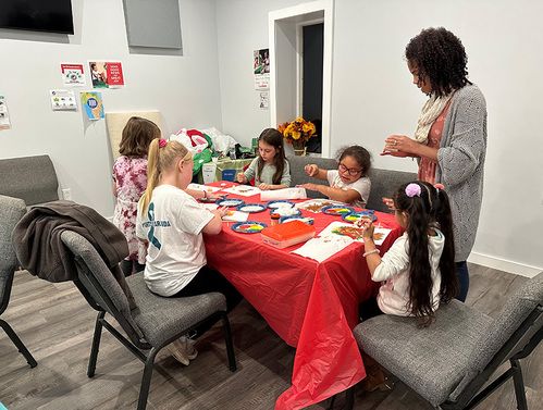 photo of our Girls Ministry working on a craft project