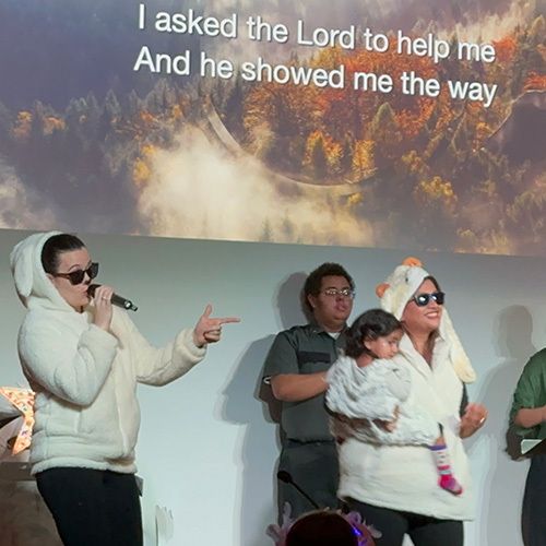 photo of New Life members in the annual children's Christmas play