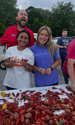 2 girls smiling at church event