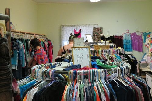 thrift shoppe clothing racks