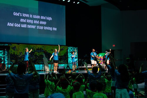 Group rally at VBS