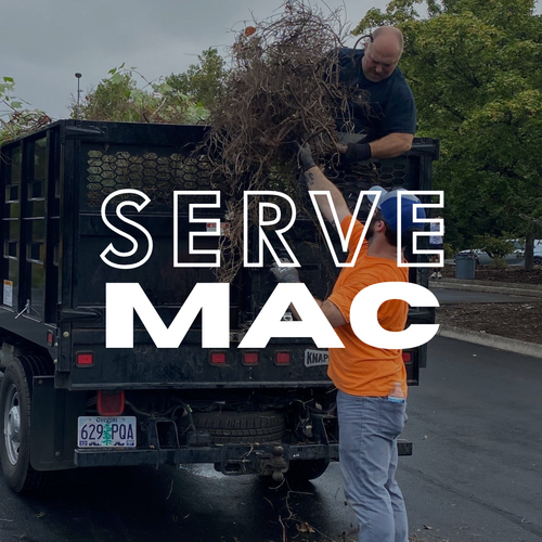 Photo of yard cleanup at Church on the Hill