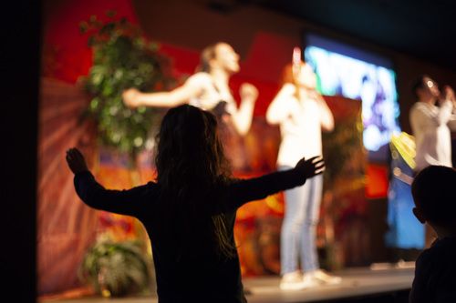 A child during Worship
