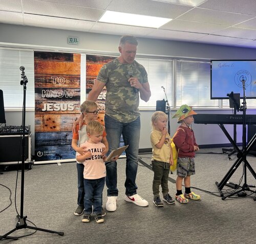 Praying over our little ones at Equipped Church in Highlands Ranch CO