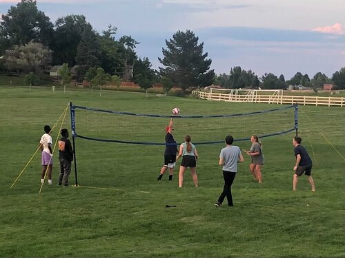 Youth playing volleyball at Equipped Church in Highlands Ranch CO