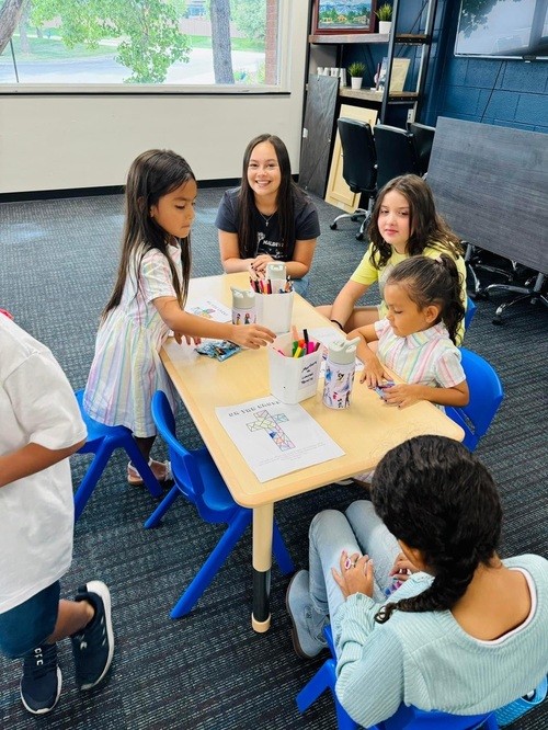 Praying over our kids at Equipped Church in Highlands Ranch CO