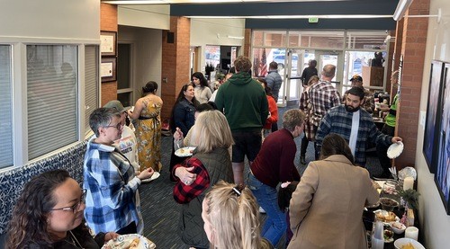 Enjoying fellowship after the worship service at Equipped Church in Highlands Ranch CO