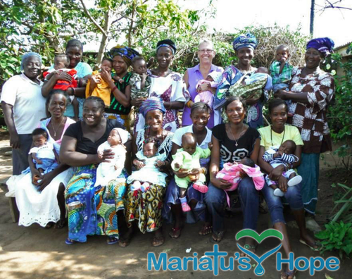 Ruth Search of Mariatu's Hope and the women and babies in the infant nutrition program in Sierra Leone