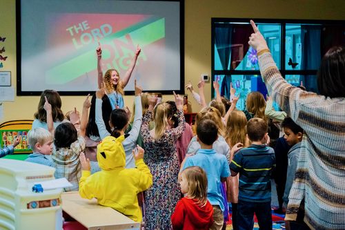 Children singing together in Children's Church