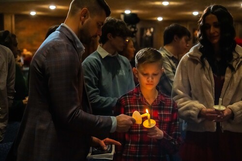 Pastor Andrew Farhat preaching in the Worship Center